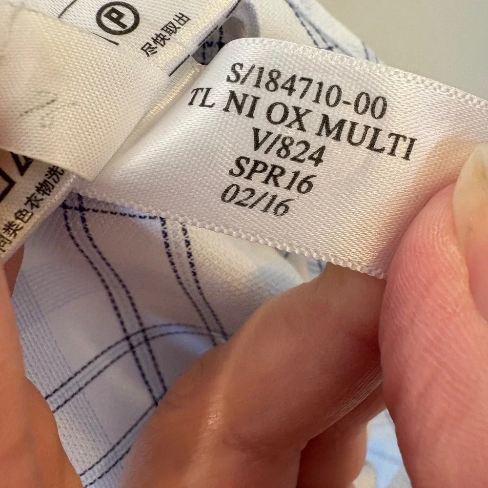 Banana Republic Grant Fit‎ Non Iron Checkered Dress Shirt Mens Size Large